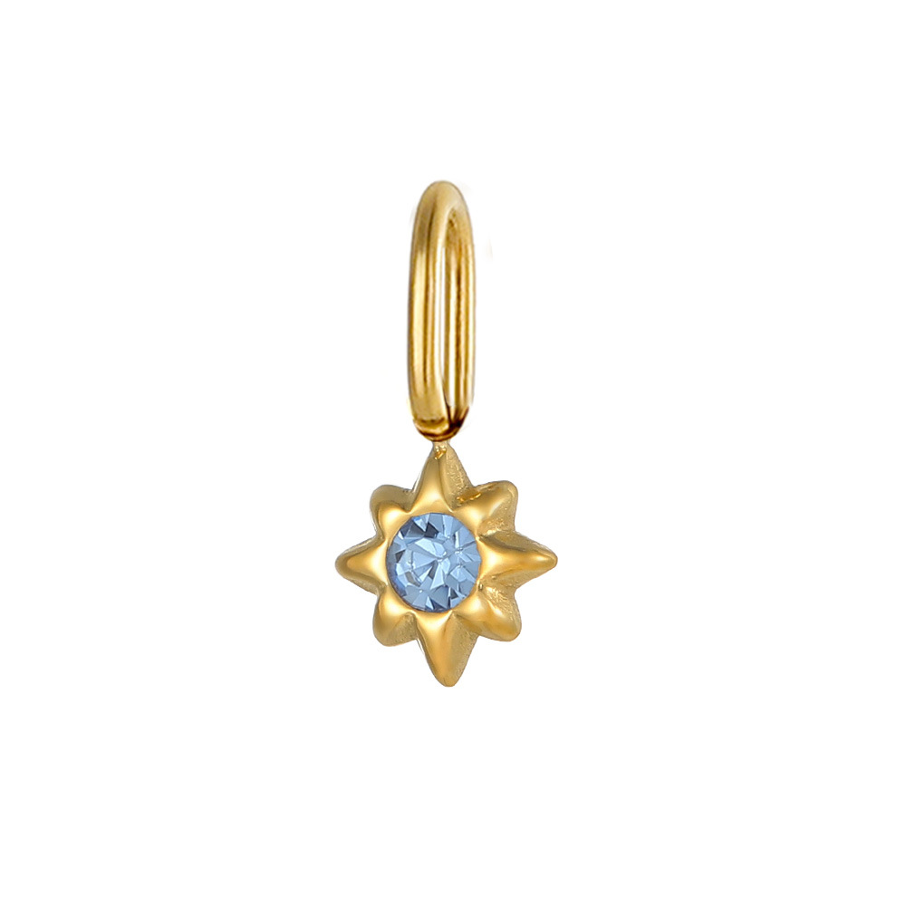 European and American cross-border exquisite titanium steel style micro-inlaid octagonal star diy pendant accessories, earrings, necklaces, jewelry accessories, pendants pic 10