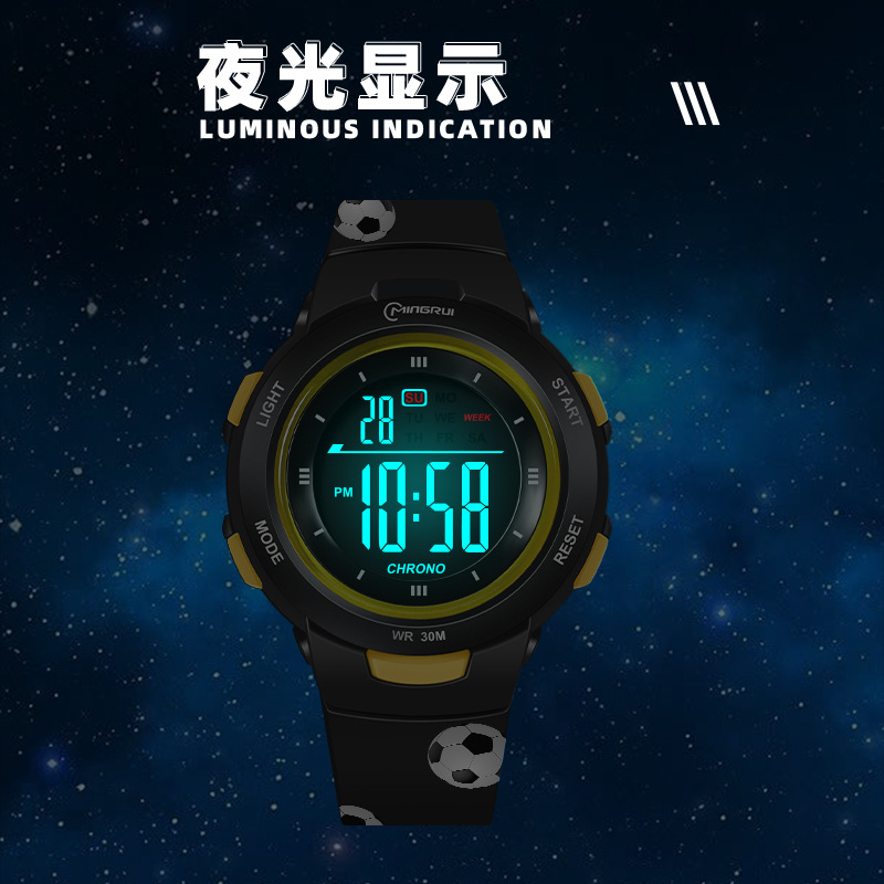2022 New cartoon-printed student watch for girls, in s style, simple, sporty, waterproof alarm clock electronic watch Specification image