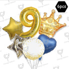 跨境皇冠数字铝膜气球套装儿童生日主题装饰背景气球