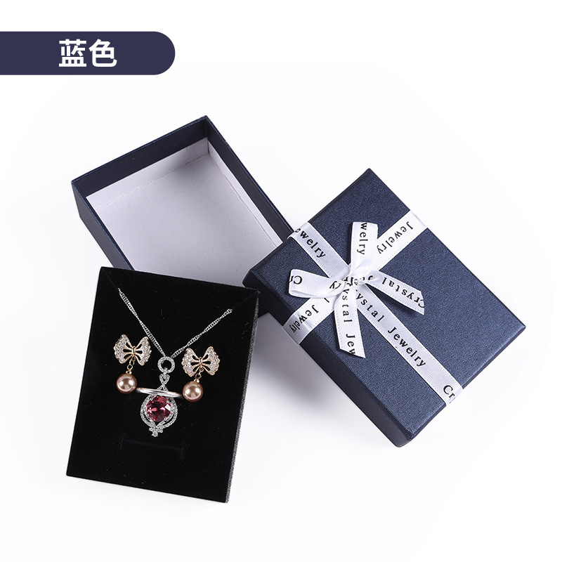 Manufacturer's in-stock holiday English letter jewelry boxes, bow, multi-sized accessory packaging boxes, jewelry necklace gift boxes details Picture