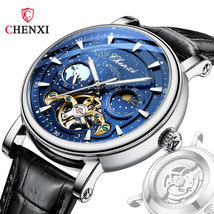 CHENXI/晨曦星河月相镂空陀飞轮机械表夜光商务全自动机械手表