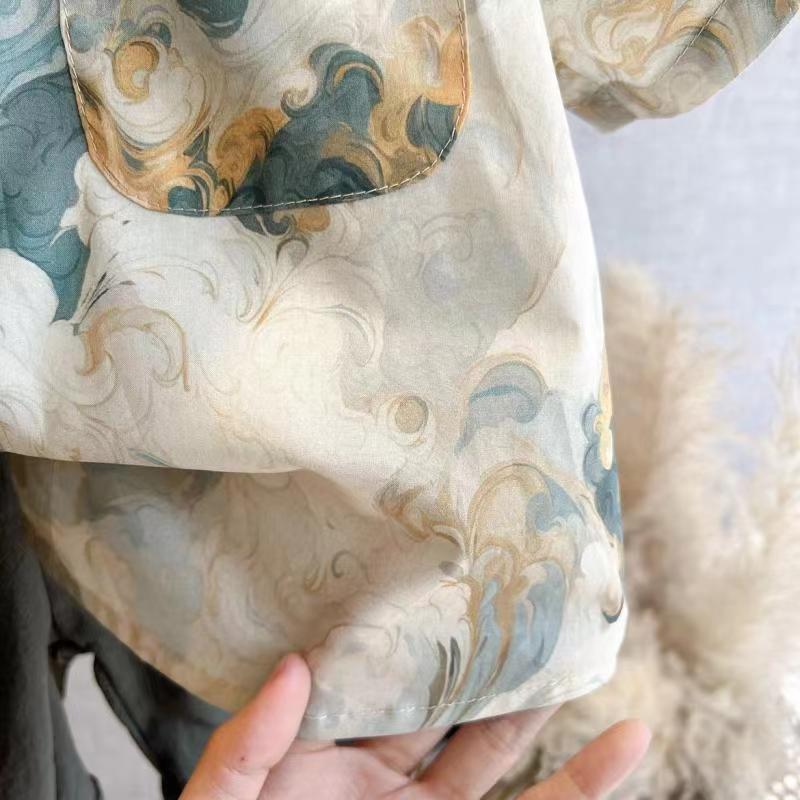 童言童语/儿童花女童短袖复古/儿童空调服/童装儿童短袖韩版/儿童衣服细节图