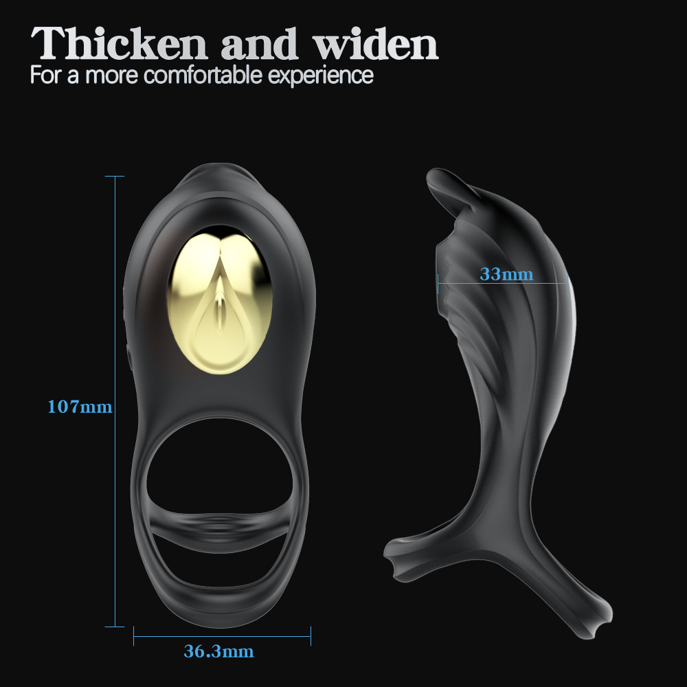 A vibrating remote control dual-ring silicone charging adult sex toy for both men and women Application Scenario