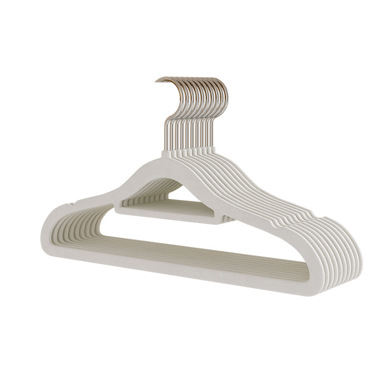 Flocking clothes rack household hanging clothes non-slip and non-trace thickened clothes support shoulder Angle can not drop velvet can not afford to bag drying clothes brace Item Picture