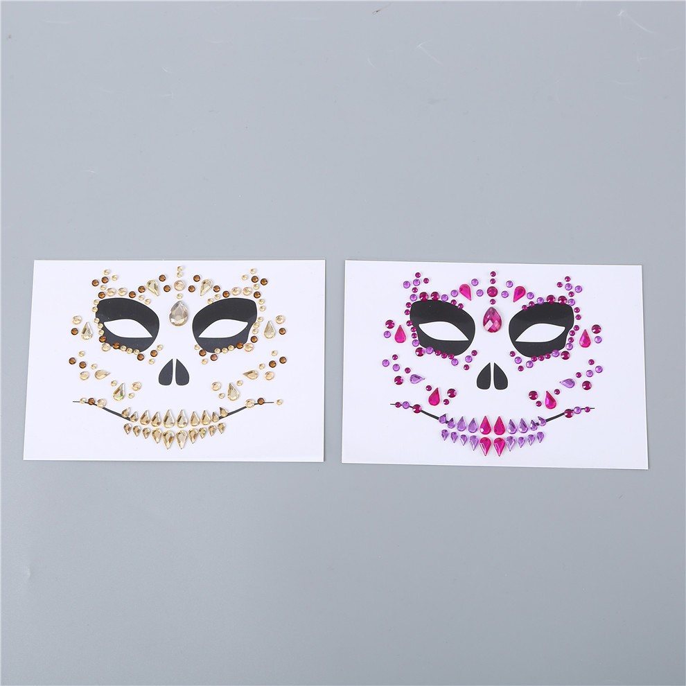 Halloween face stickers, Ghost Festival stickers, masquerade ball decoration stickers, diamond eyebrow stickers, personalized stage makeup stickers