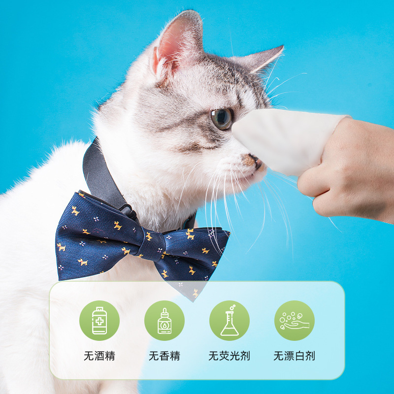 宠物清洁湿巾猫咪狗狗杀菌除臭去泪痕湿纸巾擦脚屁股耳朵下巴免洗