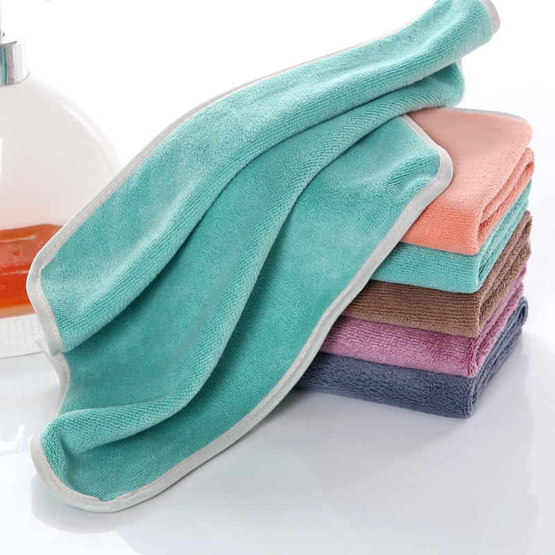 Fiber Youth School Wipe Face Towel Thickened Absorbent Square Towel Simple Plain Fiber Square Towel Manufacturers Wholesale Item Picture