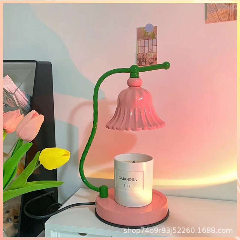 Melting Wax Lamp Lily Of The Valley Aroma Candle Melting Candle Light Can Be Dimmed Ins Girl Pink Retro Atmosphere Lamp Net Red details Picture