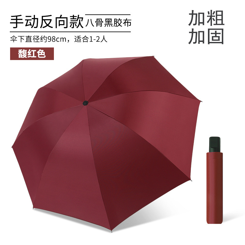Wholesale of manual black rubber folding umbrellas, printed custom advertising umbrellas, sun protection double large umbrellas, sunshade sun umbrellas Item Picture