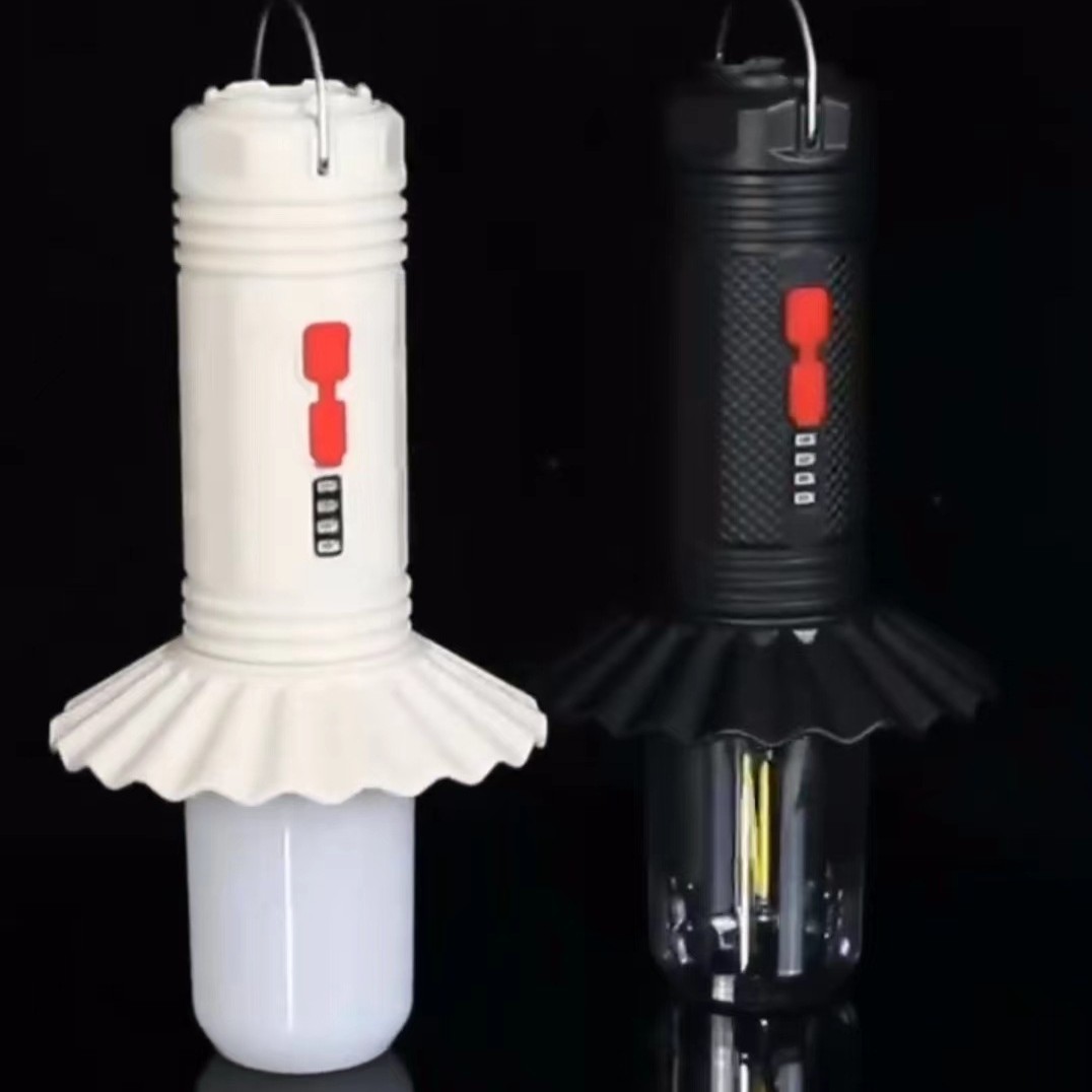 New outdoor three-in-one portable camping light, hook dual-source LED camp atmosphere light, emergency light