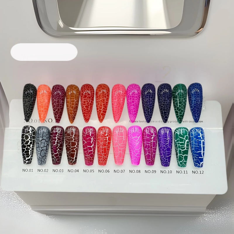 Cross-border bestseller nail crack glue, cracked marble texture burst, UV nail polish glue set wholesale for nail salons