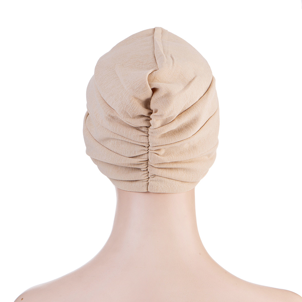 New stretch fabric forehead cross-colored base Indian headscarf and Muslim headscarf cap from Amazon in Europe and America Specification image