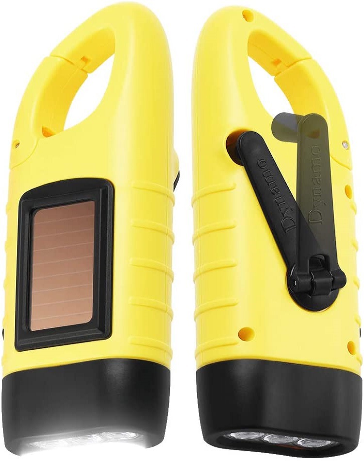 Amazon Cross-Border Selling Portable Outdoor Multi-Functional Solar Charging Led Emergency Hand-Powered Flashlight details Picture