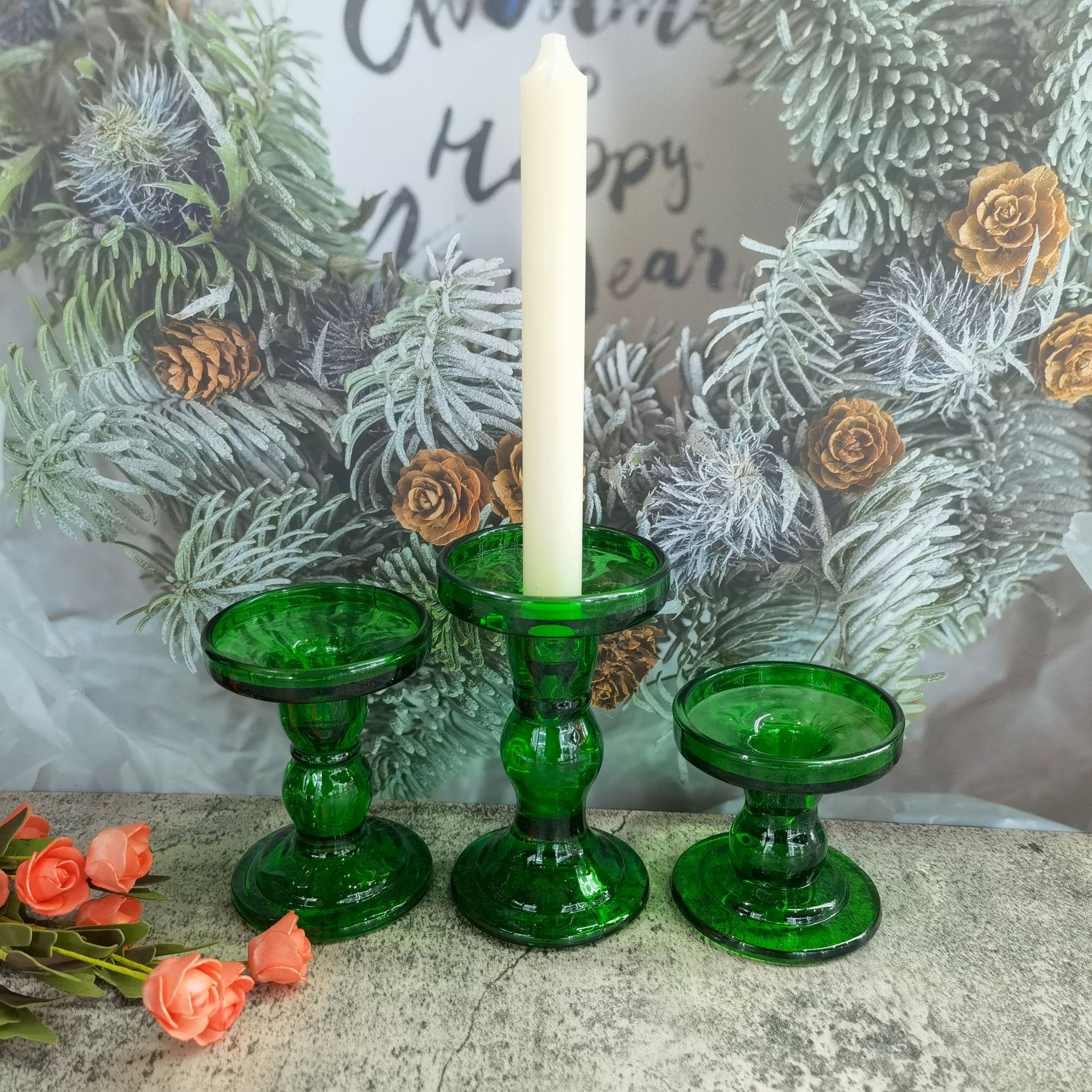 Ins European Vintage Roman Glass Candle Holder Tall Aromatreatment Candle Holder Creative Home Decoration Table Romantic Candle Holder Application Scenario