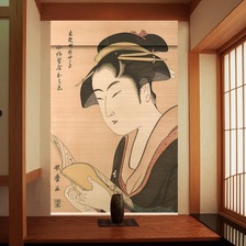 日式居酒屋和风印花竹帘卷帘窗帘遮光装饰寿司料理餐厅卧室榻榻米