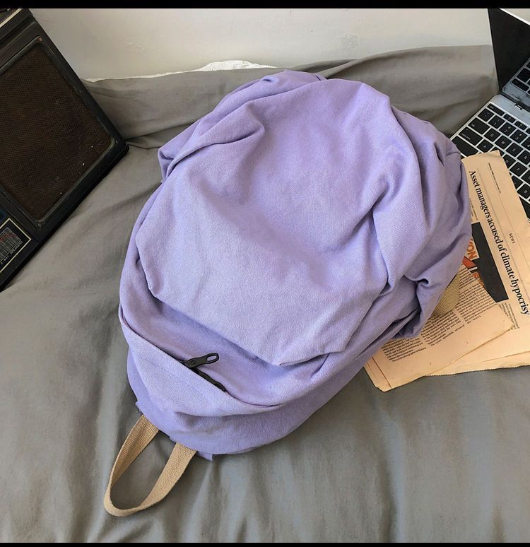 小众帆布书包女新款大容量大学生简约初中复古背包双肩包旅行原宿详情21