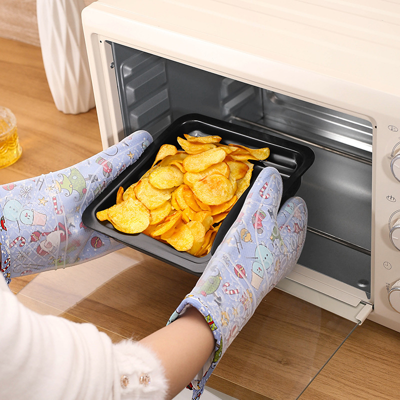 Factory direct plus cotton silicone heat insulation gloves Kitchen supplies baking tools Microwave oven mitts Specification drawing