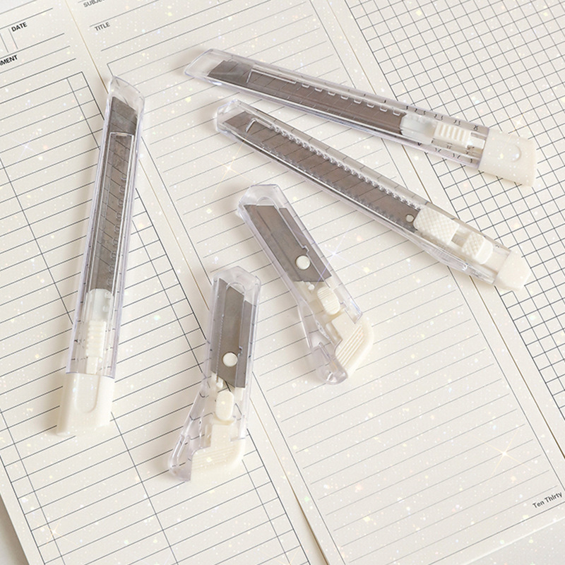 ins无印风简约美工刀迷你小号拆快递开箱小刀片学生手工刀裁纸刀