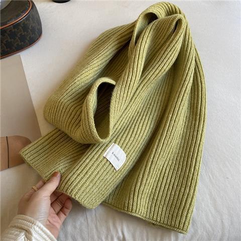 围巾女冬季高级感秋冬新款百搭纯色保暖针织围脖仿羊绒格子披肩男详情图4