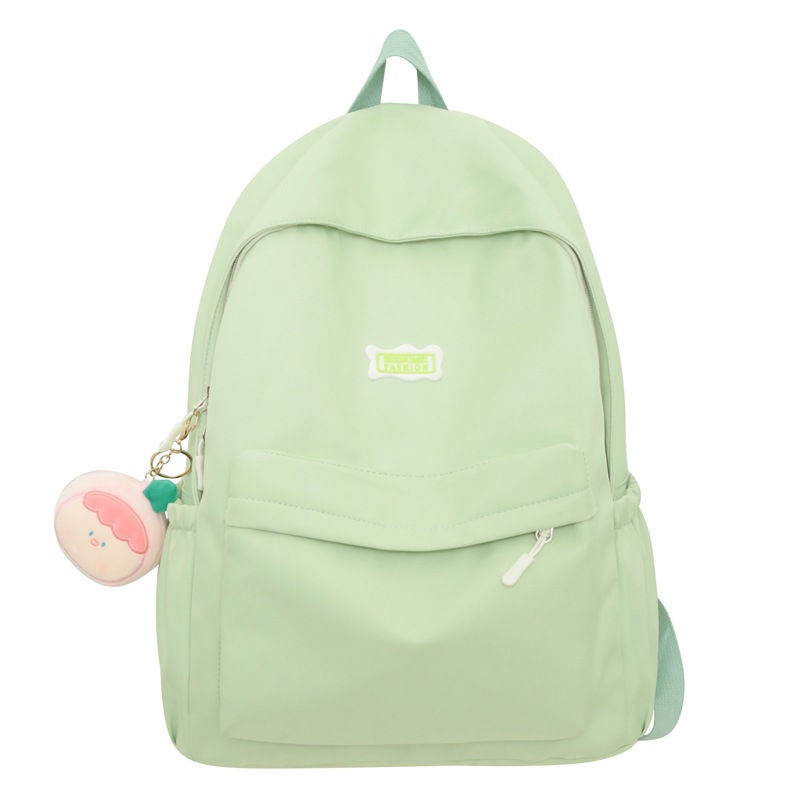 2023 Junior High School Girls Simple Leisure Travel Backpack Japanese Students Portable Korean Version Solid Color Large Capacity Backpack Item Picture