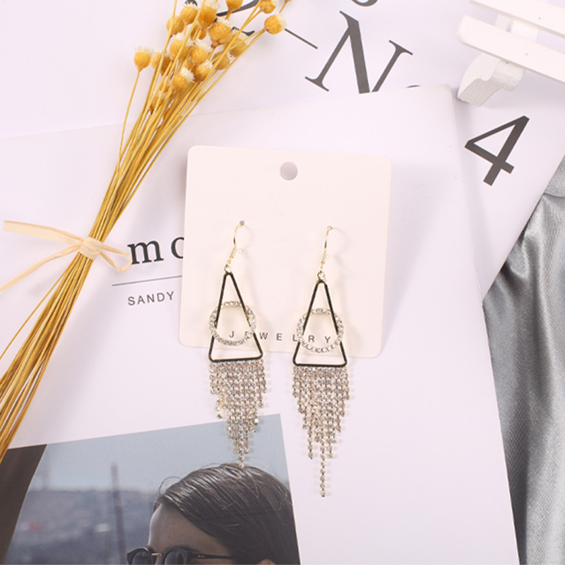 Creative Design 2021 European and American Cross-border Earrings, rhindiamond copper accessories, Welded, fashionable, elegant and simple earrings for women