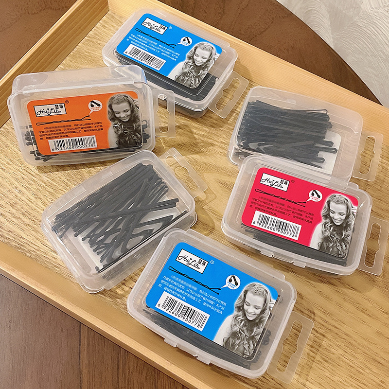 Hair clips, straight clips, simple clips to fix hair, black hair clips, steel clips, fringe clips, girlish top clips, headwear details Picture