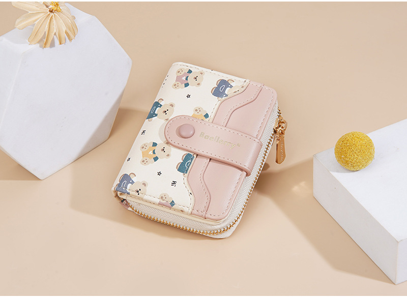 新款女士钱包短款拉链高级感学生钱夹多卡位跨境女式轻奢零钱包女详情11