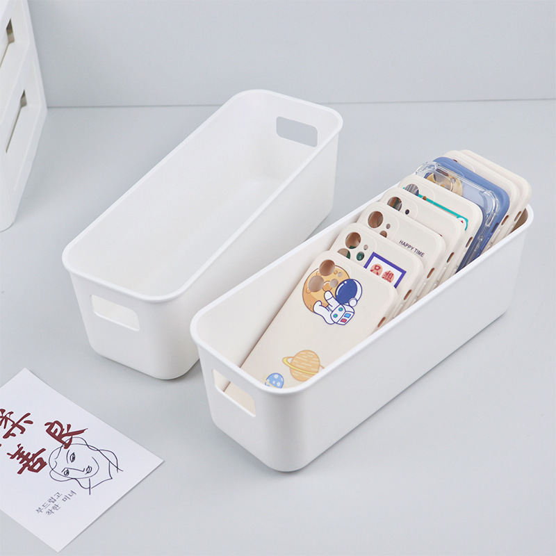 Mobile Phone Case Storage Box Student Dormitory Desktop Multi-Functional Storage Box Rectangular Debris Storage Box Sorting Tool full figure