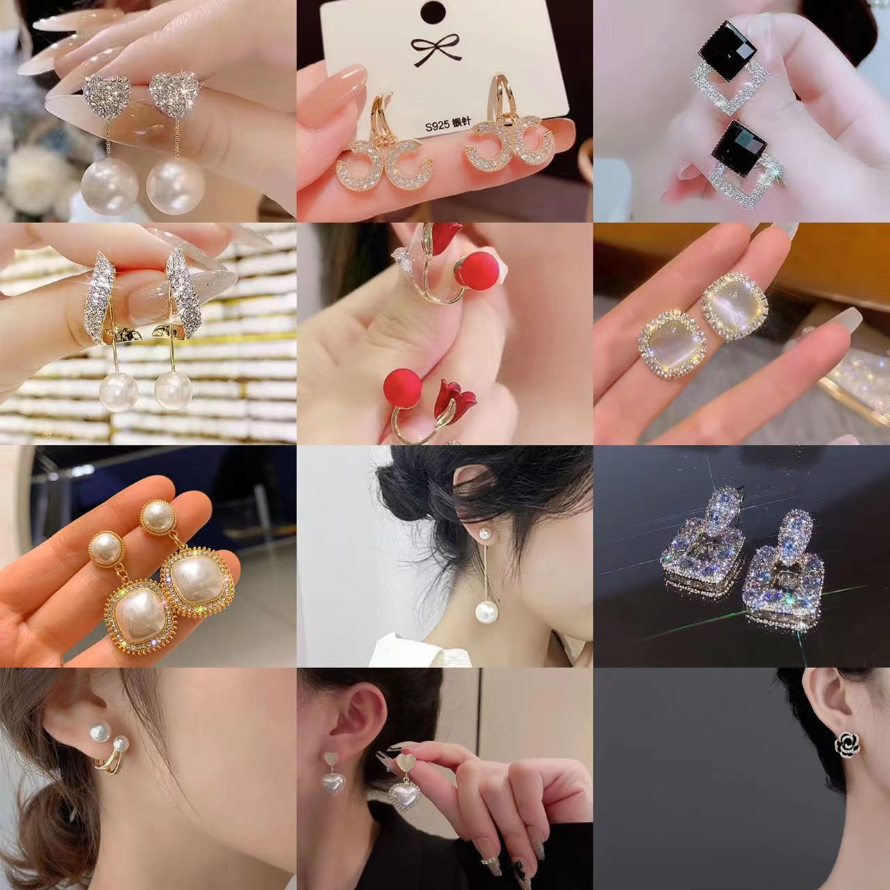 S925 Needle Douyin Fast Hand Live Burst Fashion Earrings Earrings Manufacturers Direct Sales
