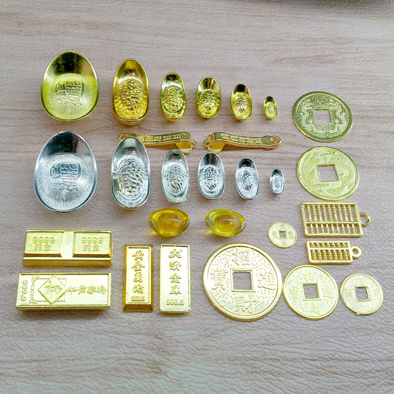 迷你合金元宝银元宝小算盘摆件相框配件寺庙用品工艺品批发代发
