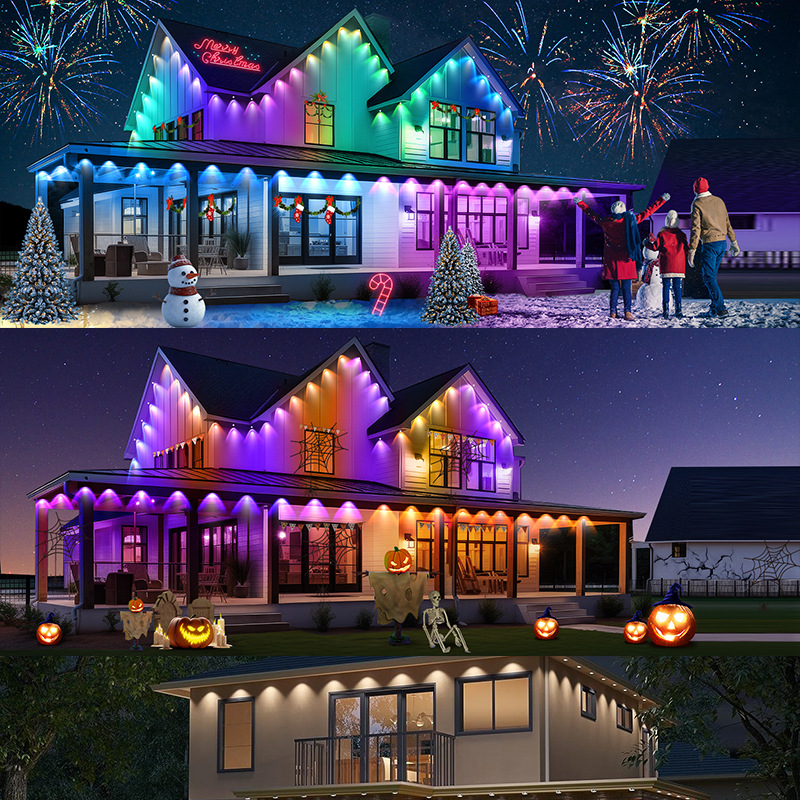Bluetooth outdoor eave light Music Iridescent waterproof APP intelligent control eave light source manufacturer Specification drawing