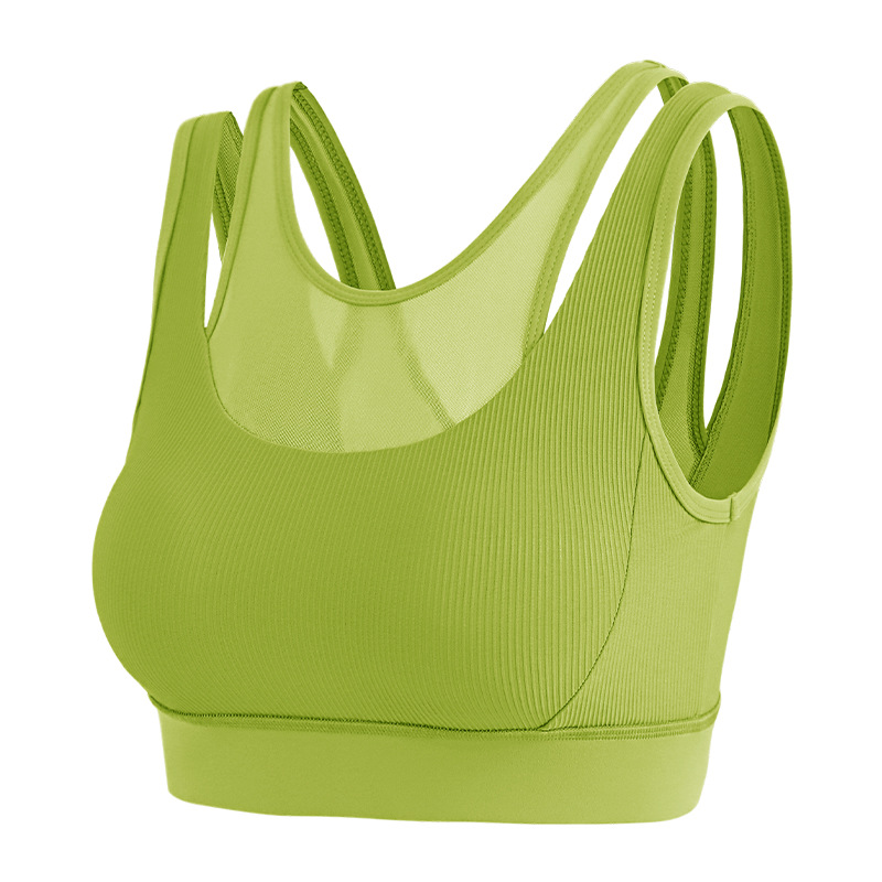 高强度运动内衣一体式胸垫无痕美背扣瑜伽背心防震聚拢瑜伽文胸女详情图5
