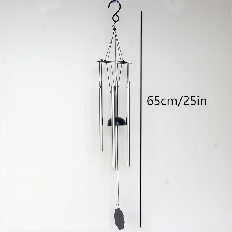 Metal Plum Iron Sheet Wind Chime Pendant Creative Black Aluminum Pipe Wind Chime Pendant Courtyard Garden Decoration Cross-Border Specification drawing