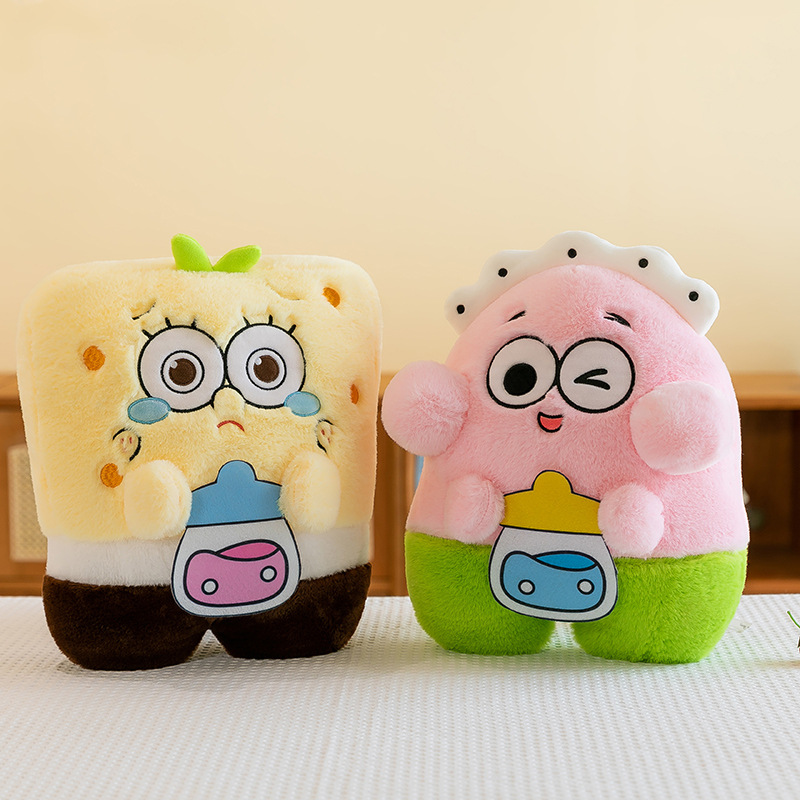New cartoon SpongeBob SquarePants plush toy, Big Star doll, stuffed pillow, birthday gift for girls