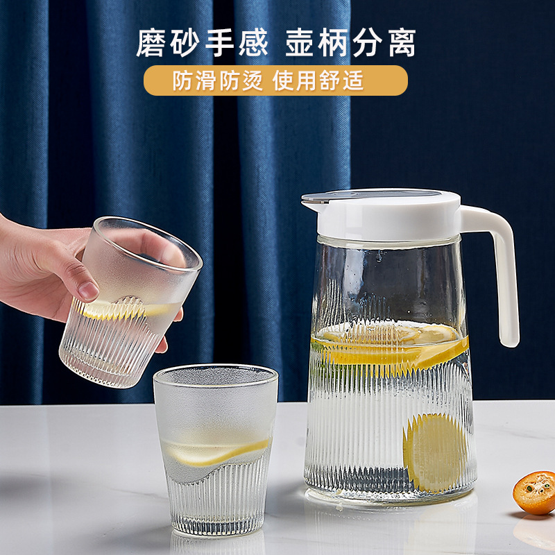 Baileco cold water bottle, glass water bottle, large Capacity household set, Duck Beak Mountain Water bottle details Picture