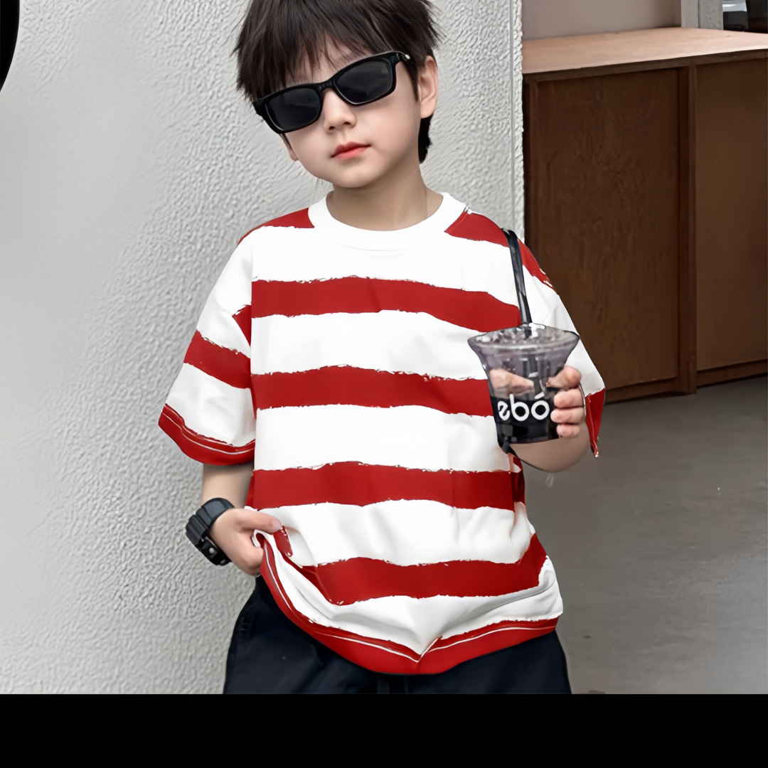 Children's clothing: short-sleeved T-shirts for boys, children's half-sleeved shirts, summer Internet celebrities, pure cotton, cool and stylish, unique and stylish boys' summer wear Application Scenario