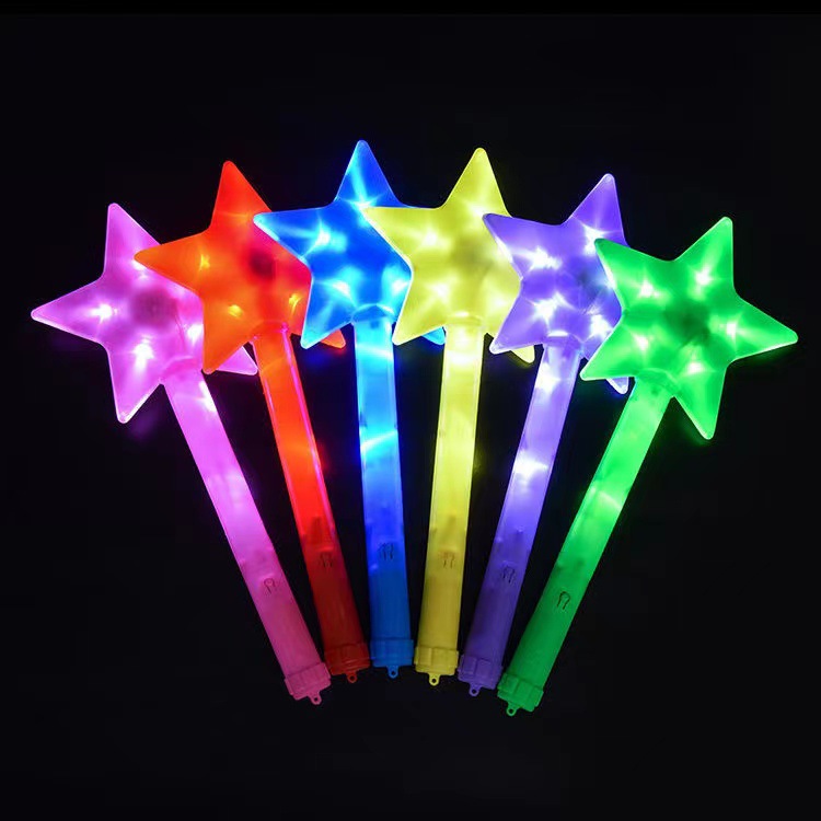 Factory wholesale LED five-pointed star glow sticks, luminous sticks, star flashing sticks, concert support sticks, LOGO Application Scenario