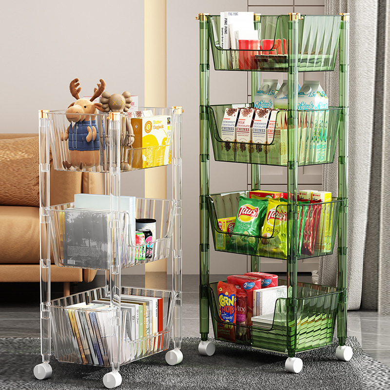 Trolley storage rack, floor-standing kitchen, bathroom, bathroom, bedroom, multi-layer storage rack, snack rack, mobile storage rack