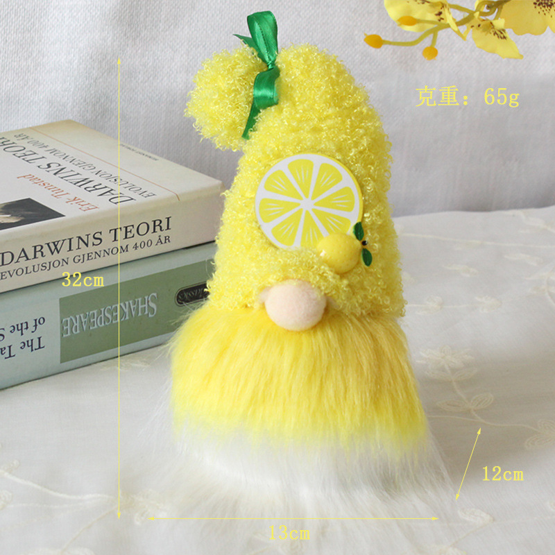 Hong Kong love cute faceless doll decoration cute fruit plush dwarf doll window decoration manufacturers wholesale Specification drawing