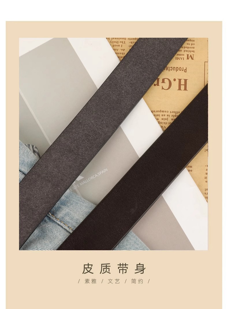 The trendy and fashionable belt for women in an ins style is simple and versatile. The jeans with a decorated retro belt are high-end and versatile for women pic 3
