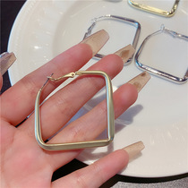 Earring Quality Wholesale 925 Silver Pin earrings Premium touch retro exaggerated studs Metal matte plain loop large ear loops