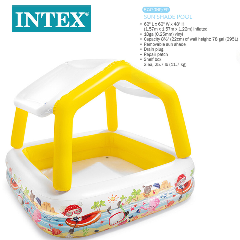 INTEX57470海底世界遮阳水池家庭充气水池儿童户外娱乐泳池充气玩具现货批发详情图2