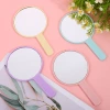 Wholesale of Korean-style simple round portable mirrors. Cute students hold them for beauty and makeup. diy hand-held mirrors details Picture