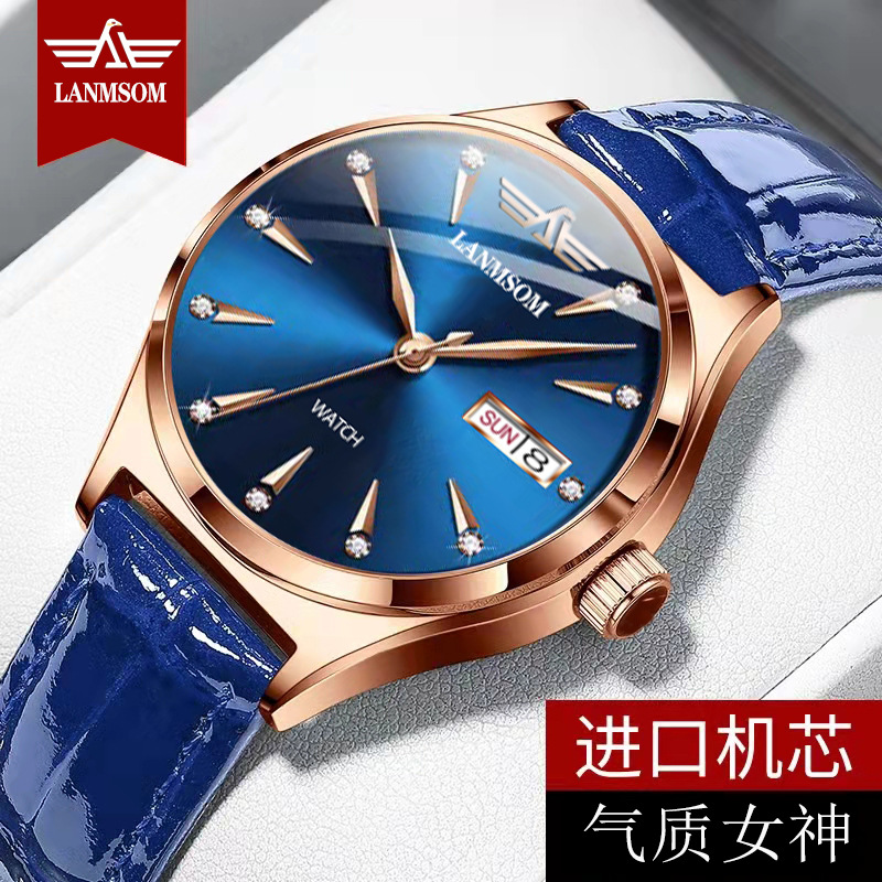 【 Dropshipping supply 】 Fashionable and trendy women's watch with day-date, waterproof quartz non-automatic mechanical watch Specification image