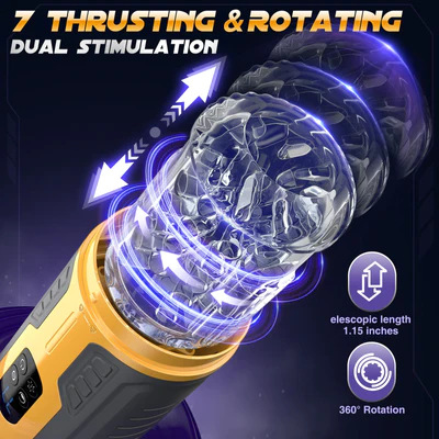 The male sex toy automatic masturbator is a stimulating stroker with 7 pushing and rotating modes details Picture