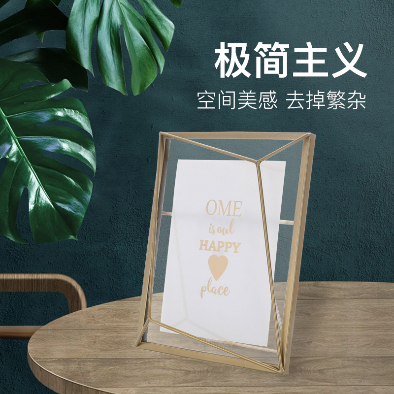 北欧简约风创意画框现代金属玻璃相框植物标本家居装饰品摆件相框.产品图