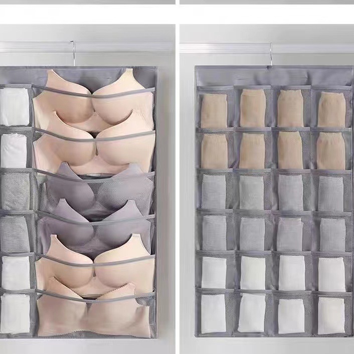 Home wardrobe, underwear and underpants storage hanging bag, fabric dormitory wonder, dormitory clothes and socks bag, wall-hung type Application Scenario