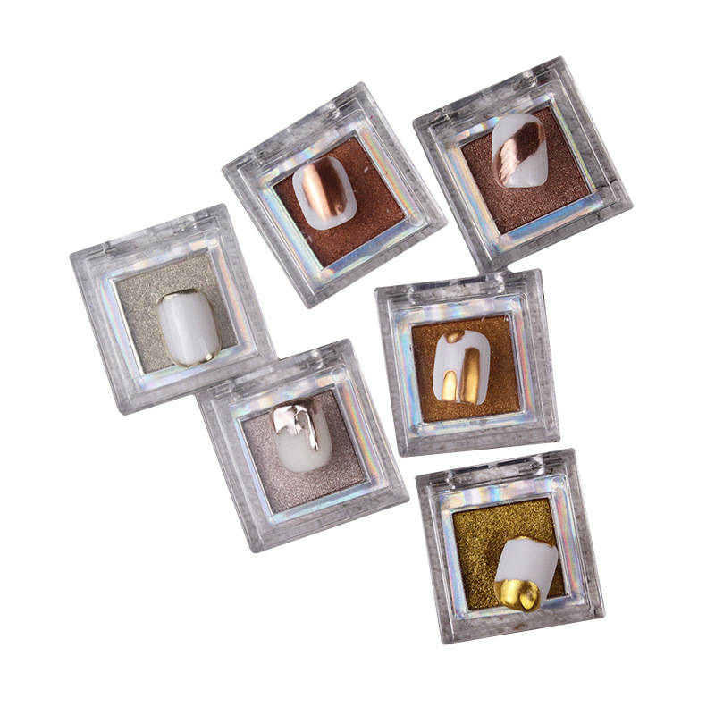 日式美甲小方白底实物图