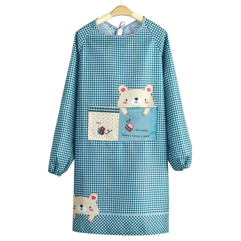 New Long Sleeve Apron Female Home Kitchen Summer Back To Wear Overalls Network Red The Same Fashion Thin Female Work Clothes Item Picture