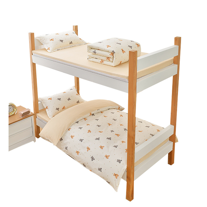 100% Cotton College Student Dormitory Bed Three Sets Pure Cotton Bedroom Single Bedding Set Six Sets Of Male Item Picture